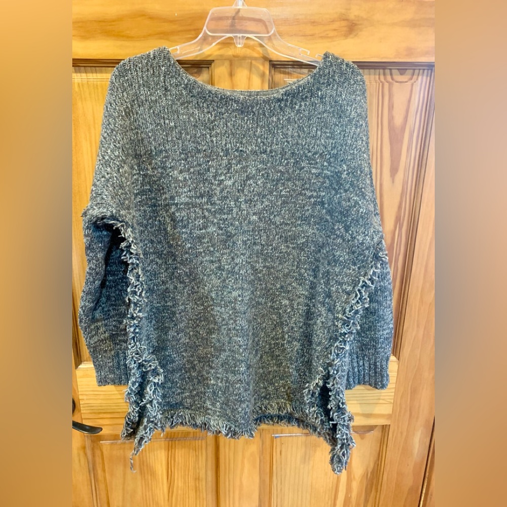 Ann Taylor Tweed Fringe Sweater